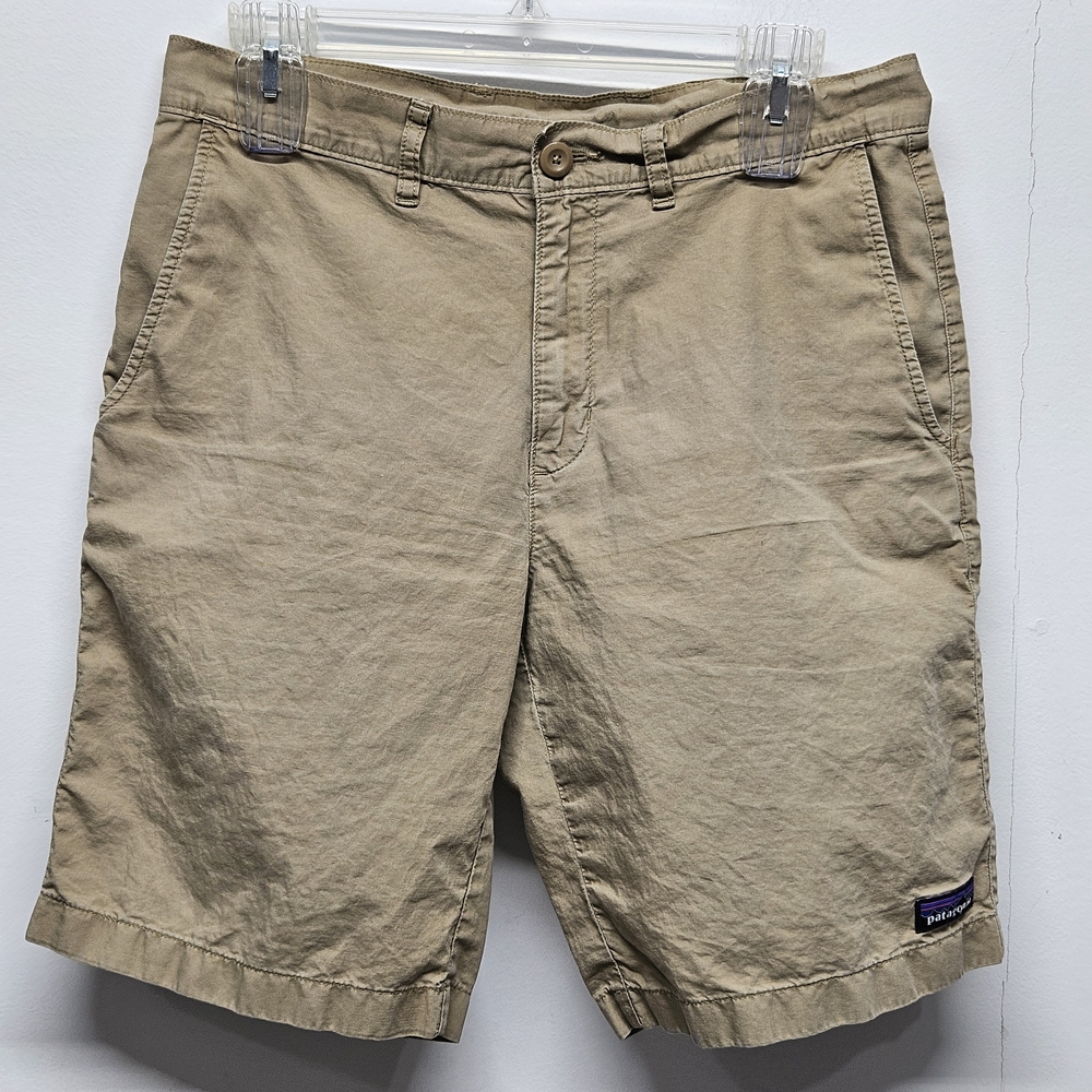 Patagonia Mens Chino Tan Shorts Size 30 Organic Cotton Hemp 9" Hiking Outdoors